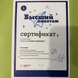 Финальный этап регионального конкурса «Высший пилотаж – Кемеровская область»